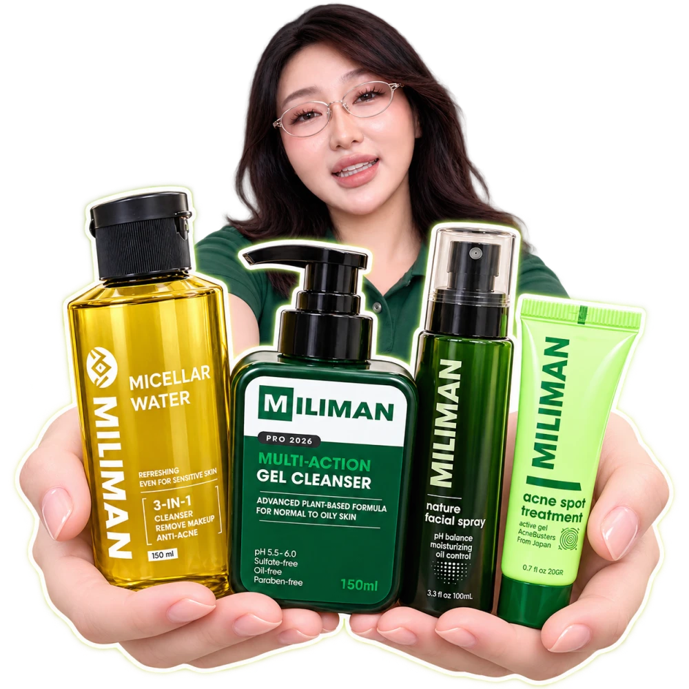Trang Thái giới thiệu bộ bốn sản phẩm Combo Bye Mụn Miliman